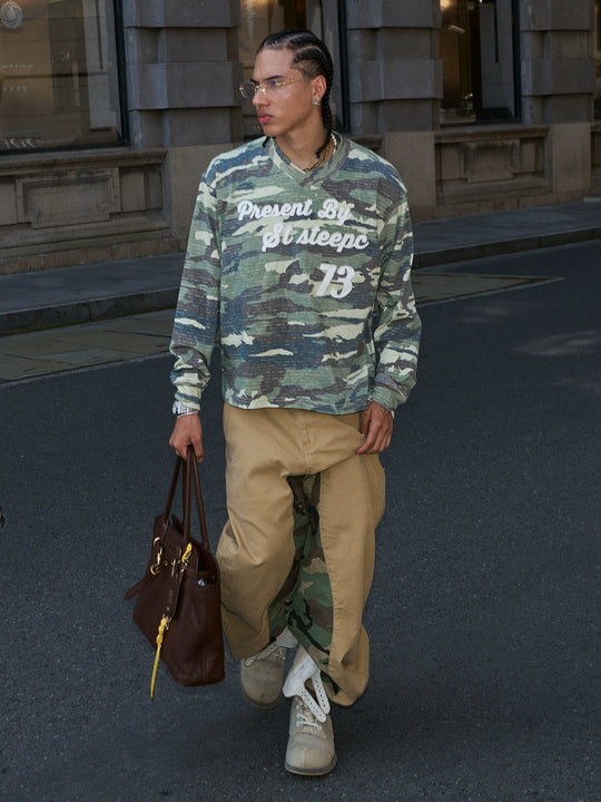 STEEPC Forest Camouflage Washed Vintage Long Sleeve Tee | Face 3 Face