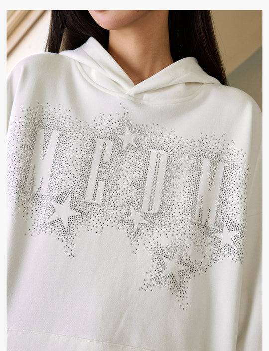 MEDM Rhinestone Star & Logo Hoodie | Face 3 Face