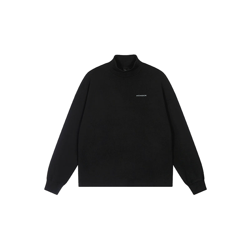 Achock Half High Neck Basic Logo Long Sleeve Tee | Face 3 Face