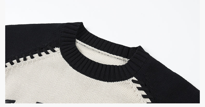 MEDM Color-Blocked Raglan Sleeve Knit Sweater | Face 3 Face