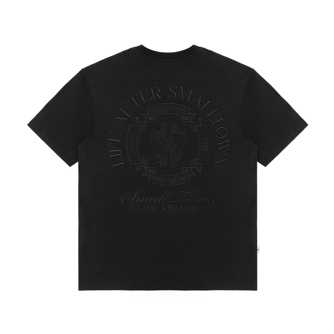 Small Town Kid Round Cross Patch Embroidered Tee | Face 3 Face