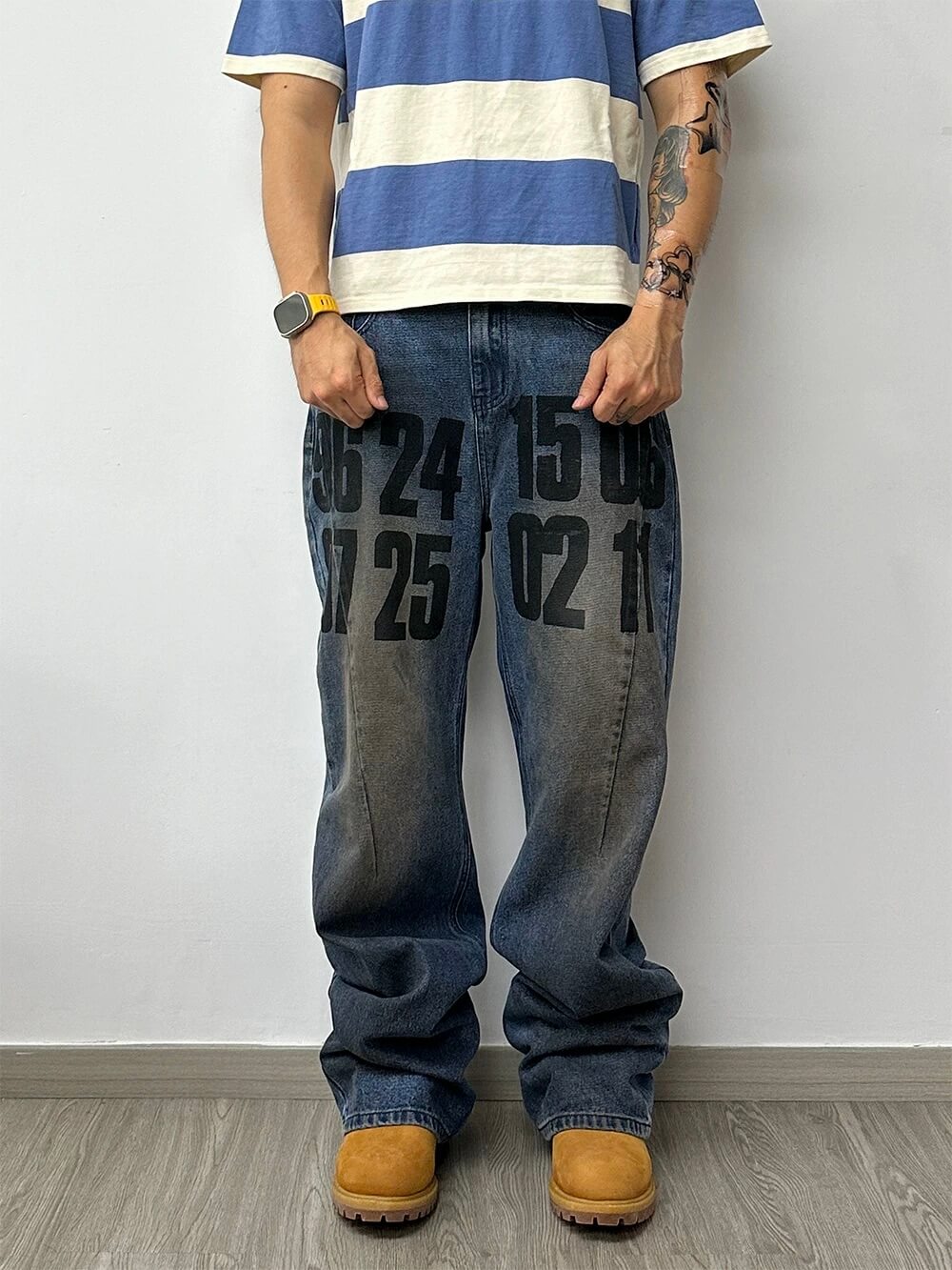 EVETS Dirty Wash Print Jeans | Face 3 Face