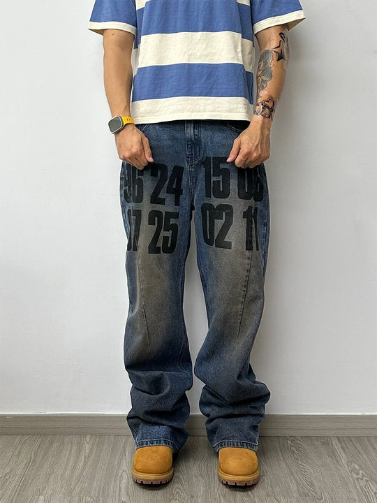 EVETS Dirty Wash Print Jeans | Face 3 Face
