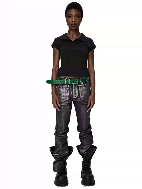 KARMANISTIC Waxed Silver Jeans | Face 3 Face