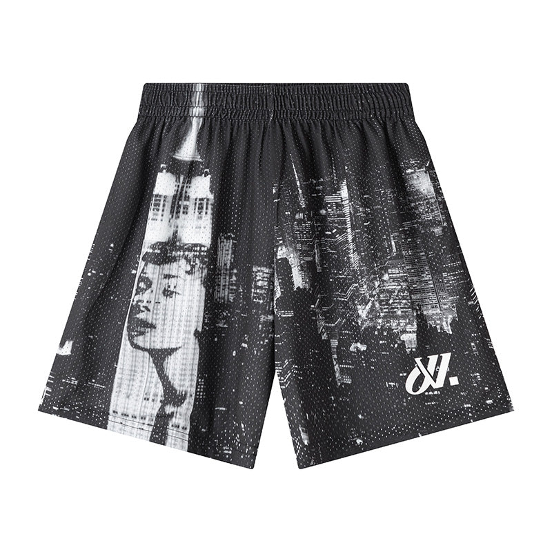 JUST VIBE Big City Graphic Mesh Basketball Shorts | Face 3 Face