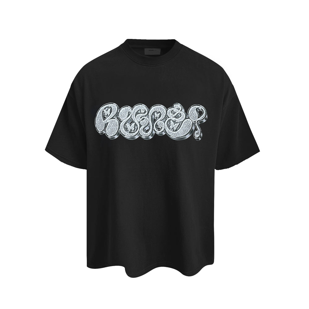 RUSURE Rhinestone Print Graphic Logo Tee | Face 3 Face