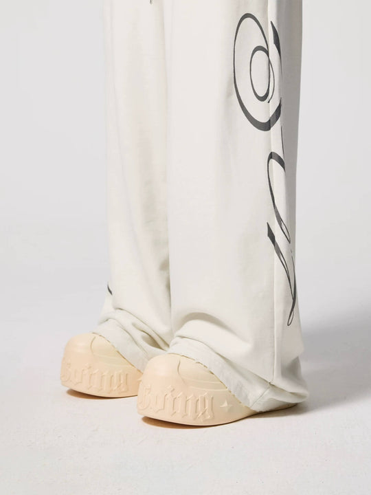 1807 Tattoo Print Distressed Baggy Sweatpants | Face 3 Face
