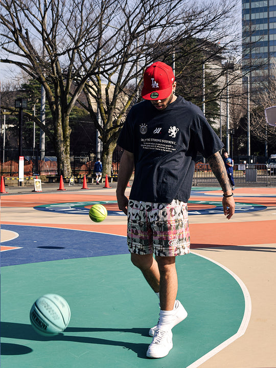 JUST VIBE Plaid and Leopard Print Mesh Basketball Shorts | Face 3 Face