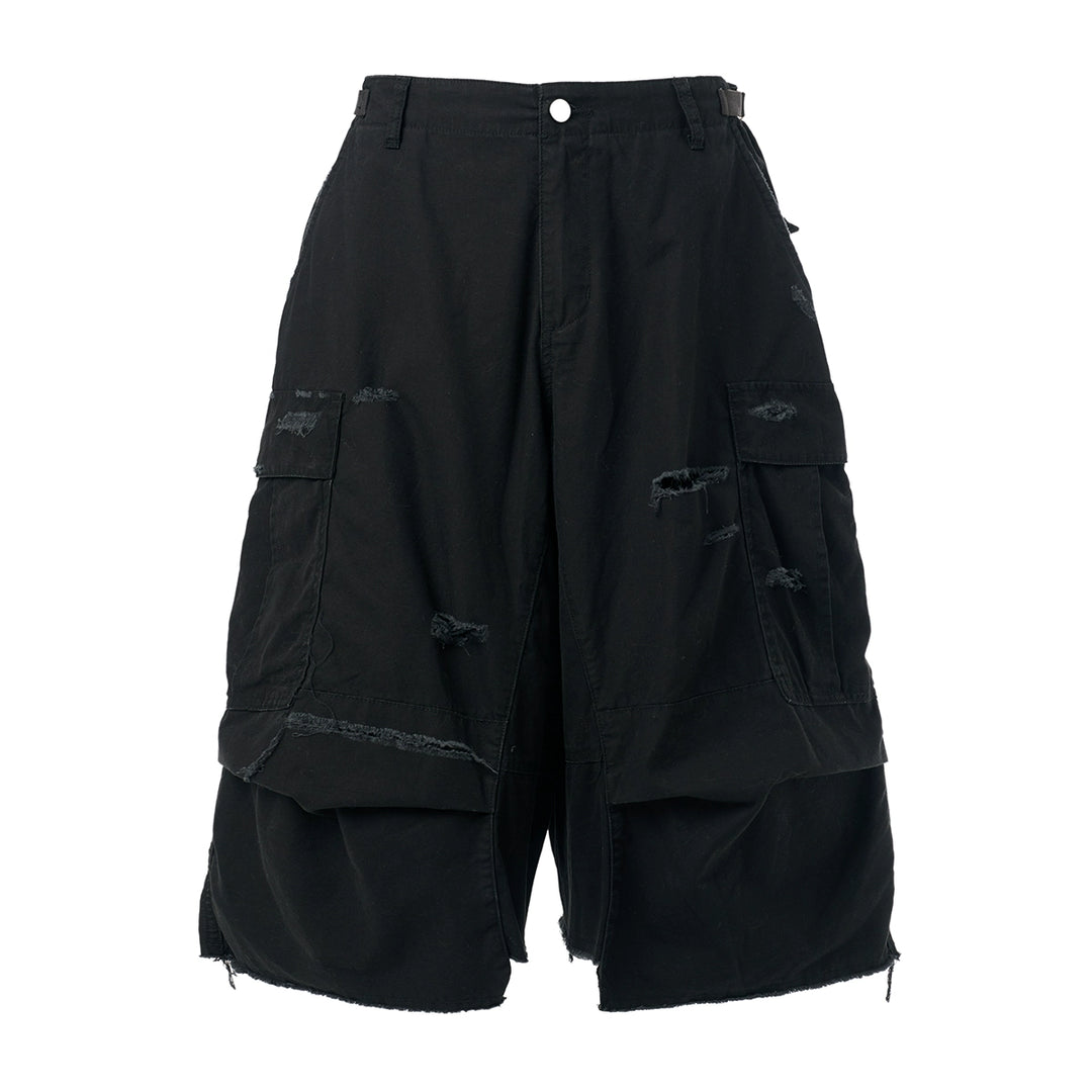 STEEPC Washed Distressed Baggy Multi Pocket Work Shorts | Face 3 Face