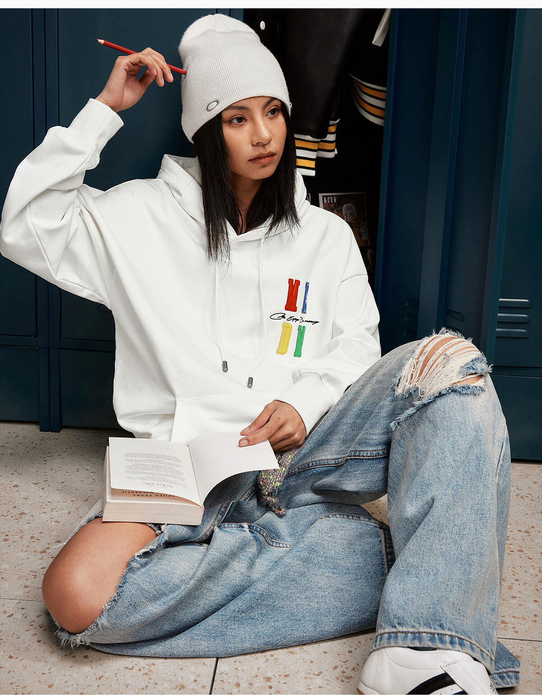 MEDM Rainbow Embossed Logo Hoodie | Face 3 Face