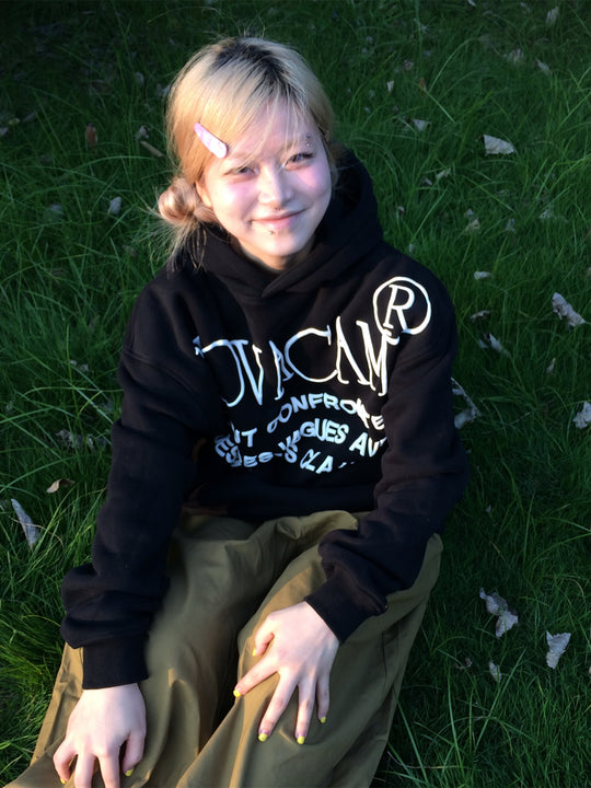 NOVACAM Slogan Puff Print Logo Hoodie | Face 3 Face