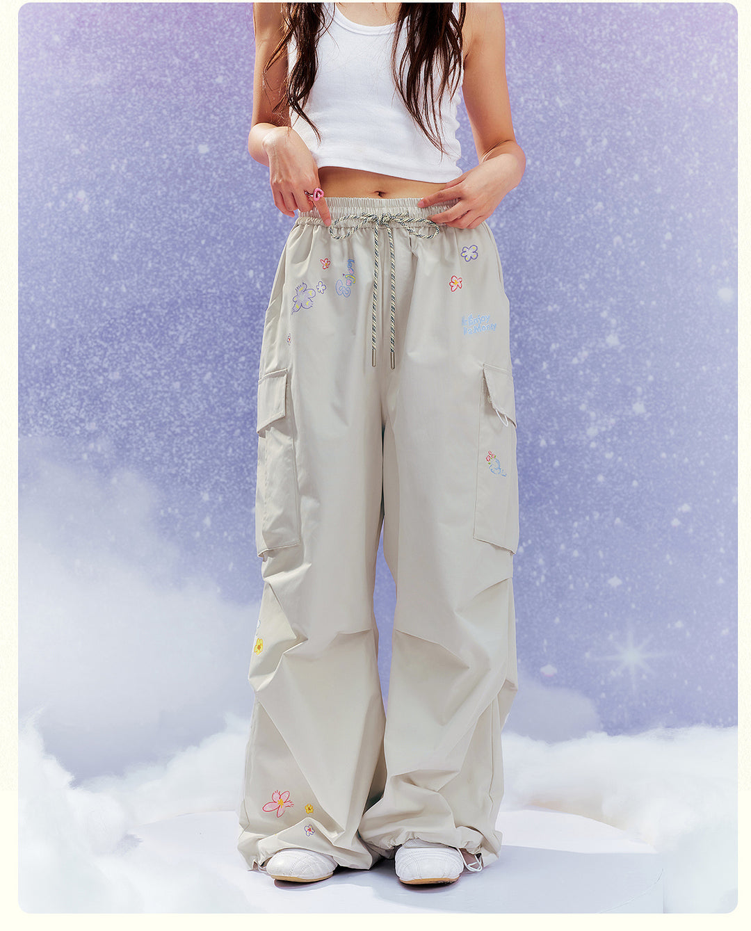 MEDM Floral Print Utility Cargo Pants | Face 3 Face