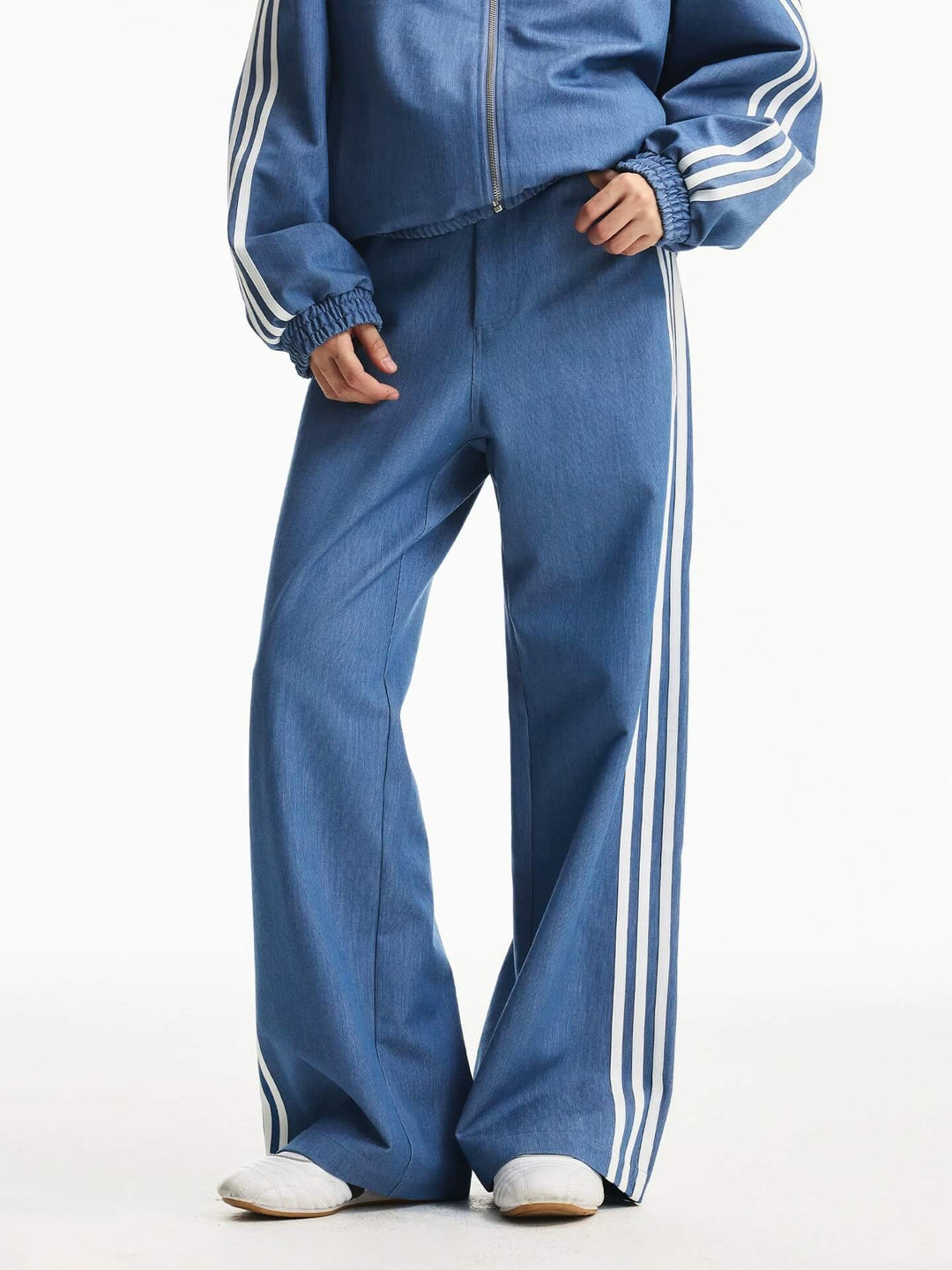 MEDM Stripe Line Denim Sport Pants | Face 3 Face