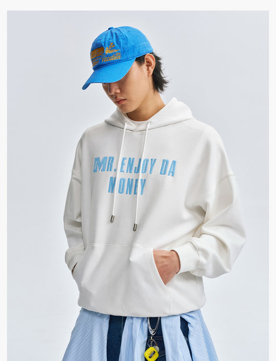 MEDM Basic Letter Logo Suede Hoodie | Face 3 Face