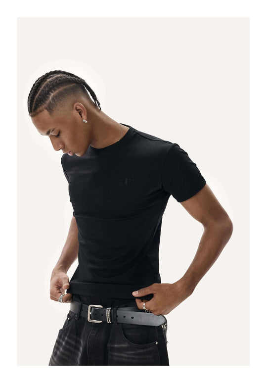 KARMANISTIC Quick Dry Stretch Fit Logo Embroidered Workout Tee | Face 3 Face