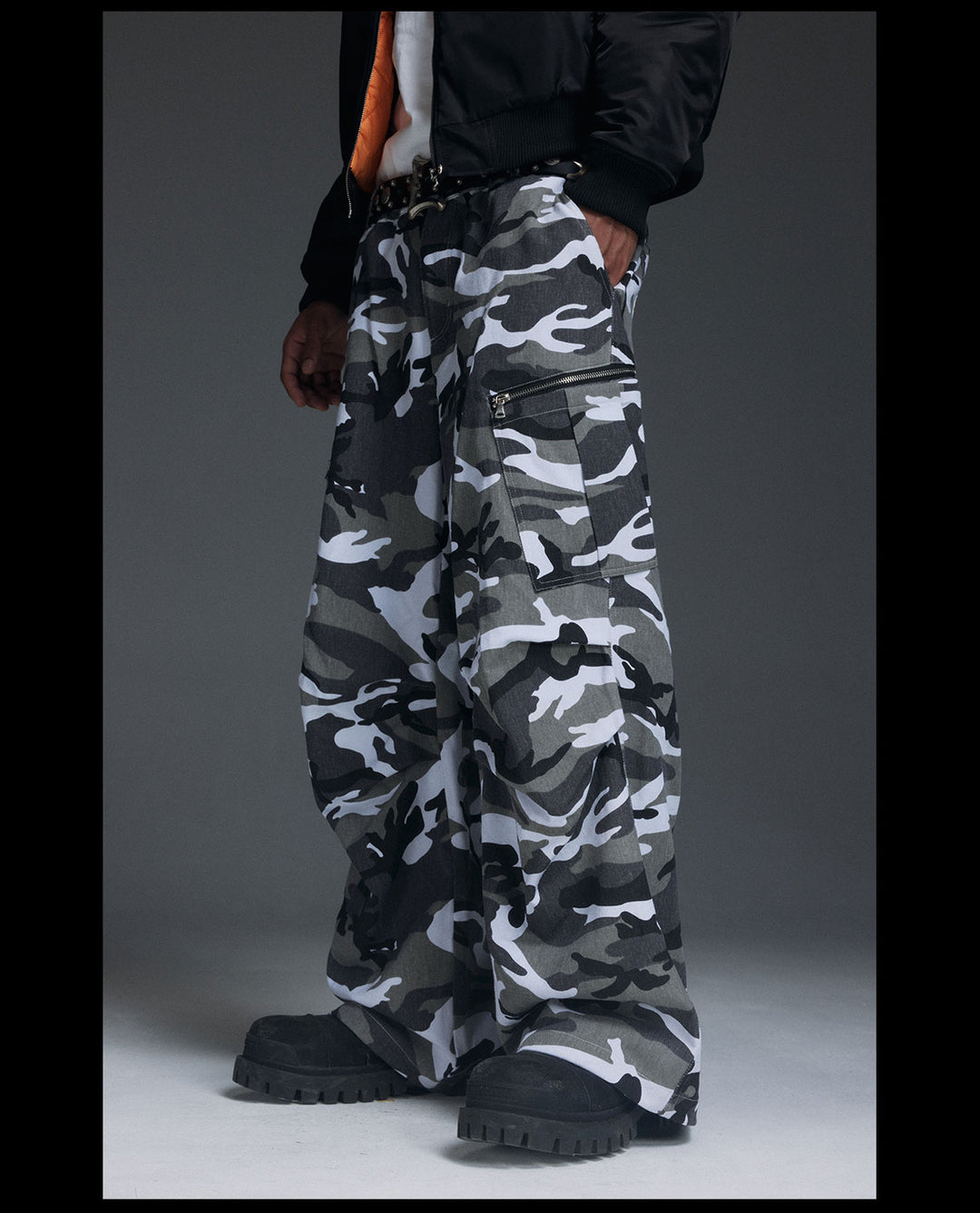 NOVACAM Snow Camouflage Baggy Work Cargo Pants | Face 3 Face