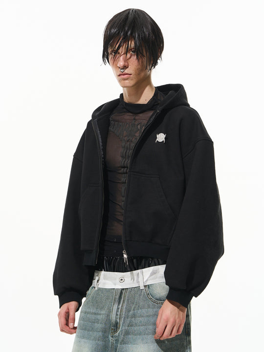BLIND NO PLAN 3D Reconstructed Metal Logo Zip-Up Hoodie | Face 3 Face