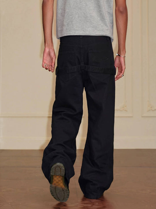 YADcrew Double Floral Buckle Belted Flared Pants | Face 3 Face
