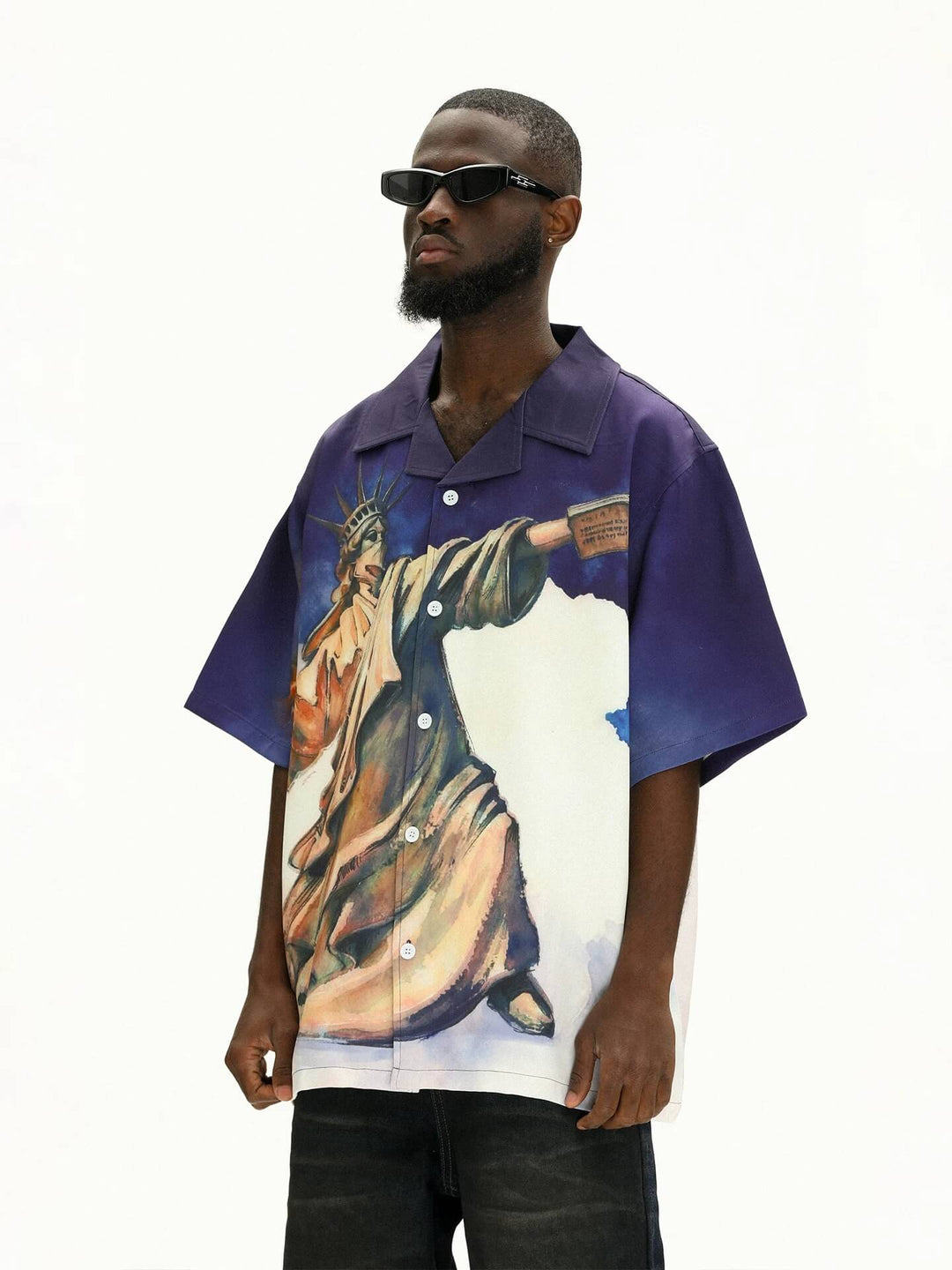 UNTILWERICH Statue of Liberty Graphic Short Sleeve Shirt | Face 3 Face