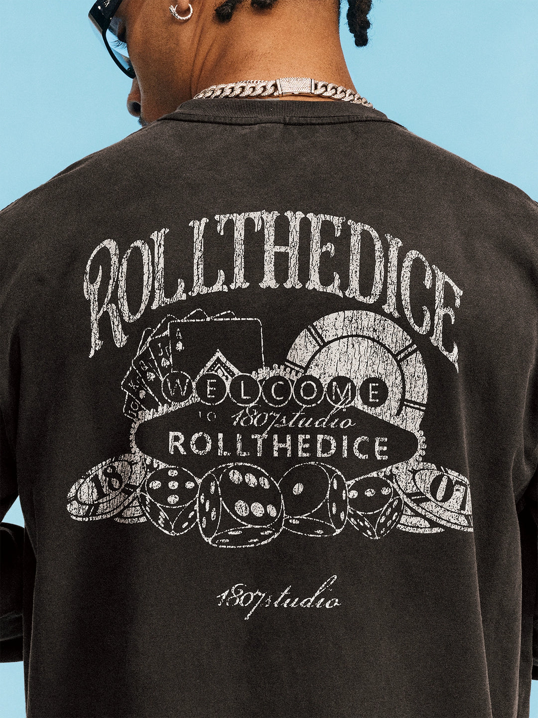 1807 Dice Old Print Aged Long Sleeve Tee | Face 3 Face