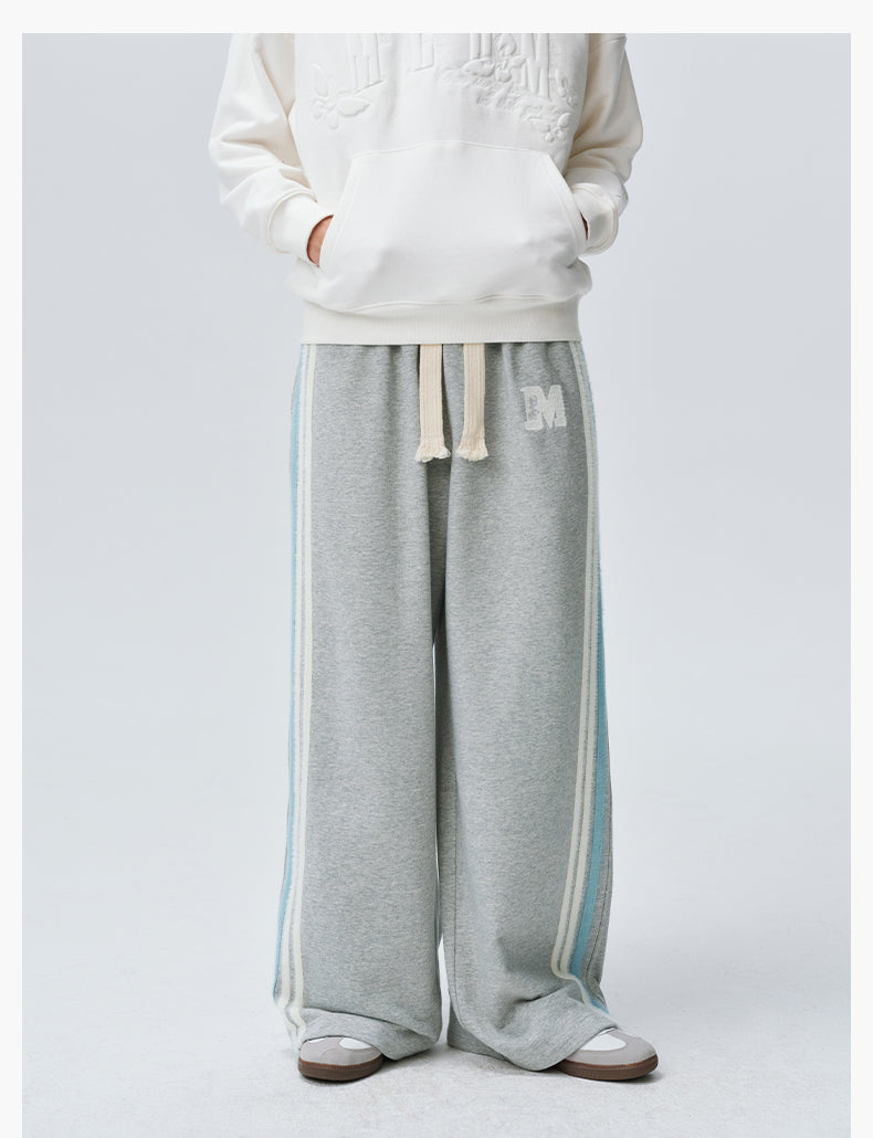 MEDM Side Stripe Four-Bar Drawstring Baggy Sweatpants | Face 3 Face