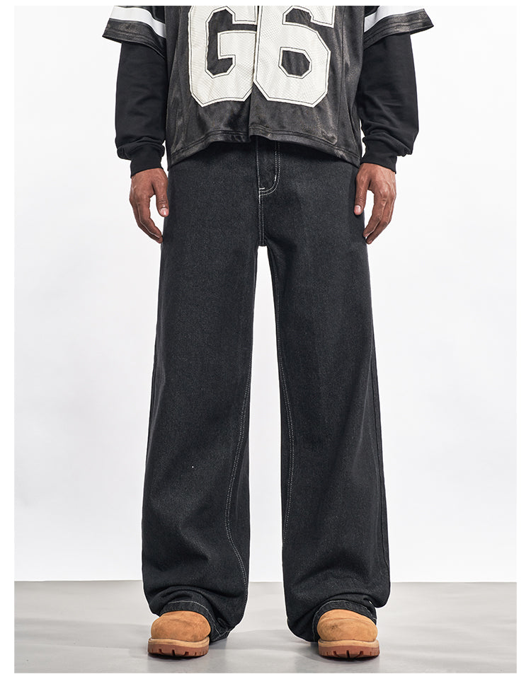 F3F Select Contrast Stitching Black Jeans | Face 3 Face