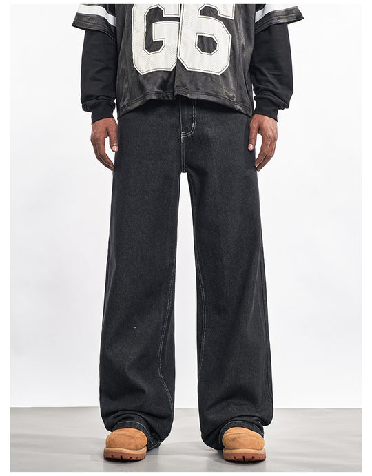 F3F Select Contrast Stitching Black Jeans | Face 3 Face