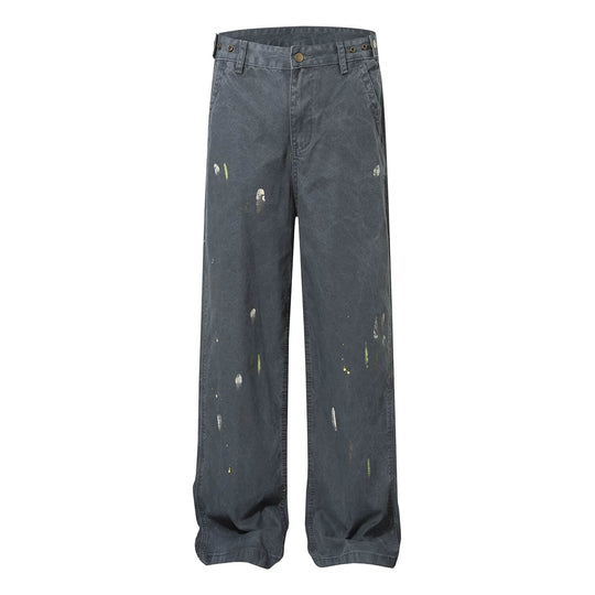F3F Select Paint Splatter Washed Baggy Work Pants | Face 3 Face