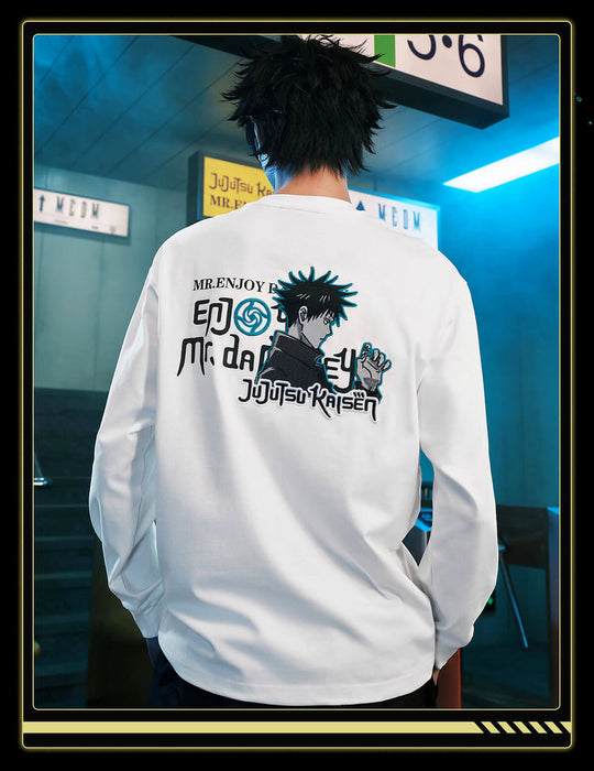 MEDM × Jujutsu Kaisen Character Print Embroidered Long Sleeve Tee | Face 3 Face