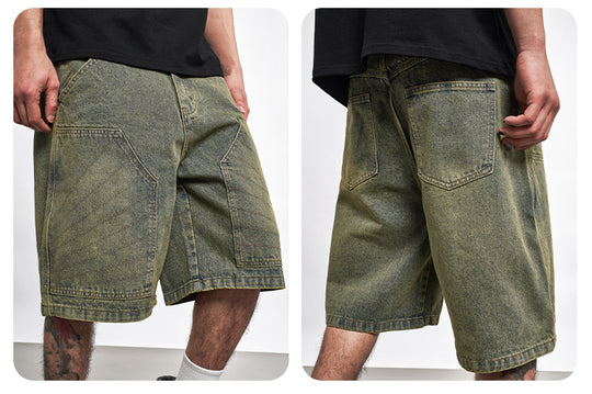 F3F Select Double Knee Line Stitch Denim Shorts | Face 3 Face