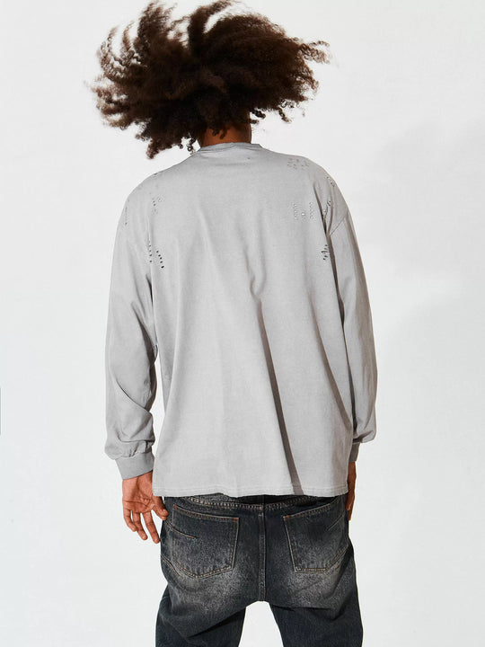 KARMANISTIC Standard Logo Washed Distressed Long Sleeve Tee | Face 3 Face
