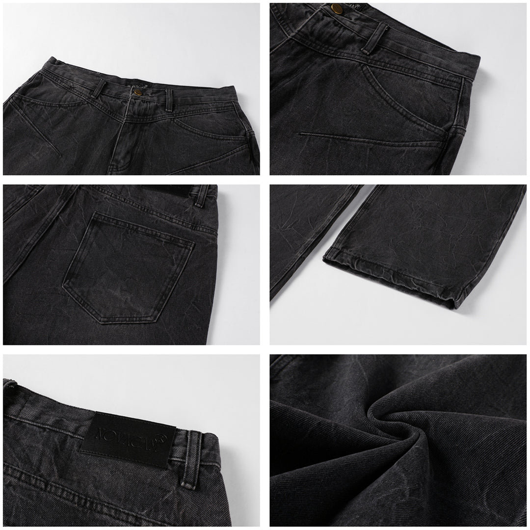 NOVACAM Water-Ripple Washed Baggy Jeans | Face 3 Face