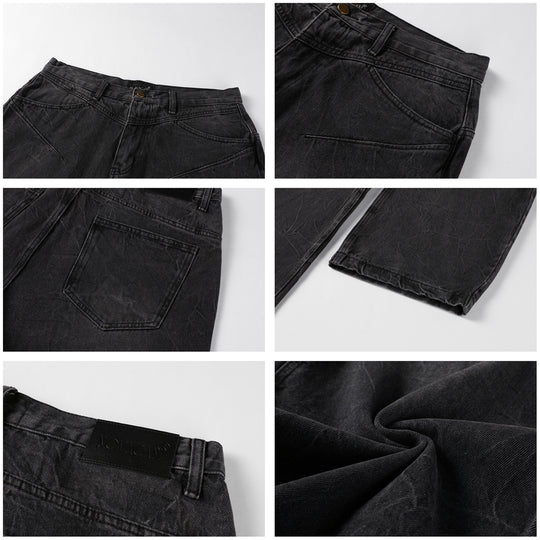 NOVACAM Water-Ripple Washed Baggy Jeans | Face 3 Face