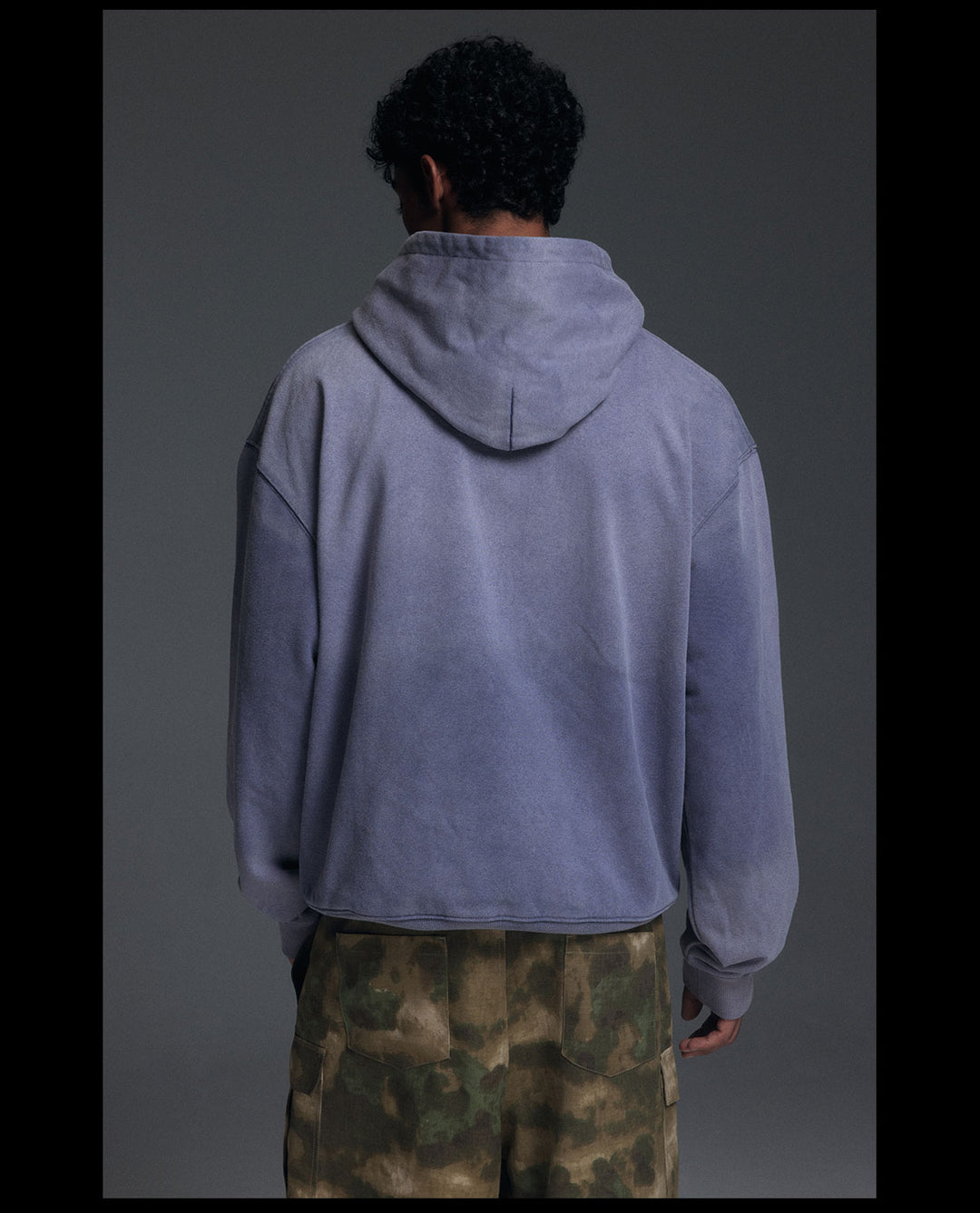 NOVACAM Washed Distressed Black Circle Hoodie | Face 3 Face