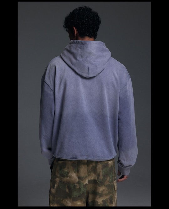 NOVACAM Washed Distressed Black Circle Hoodie | Face 3 Face