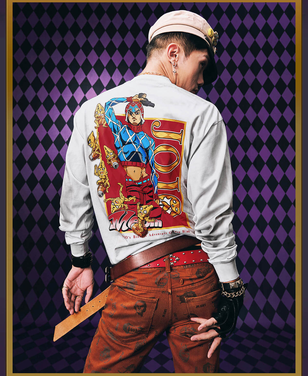 MEDM × JOJO Washed Distressed Character Print Long Sleeve Tee | Face 3 Face