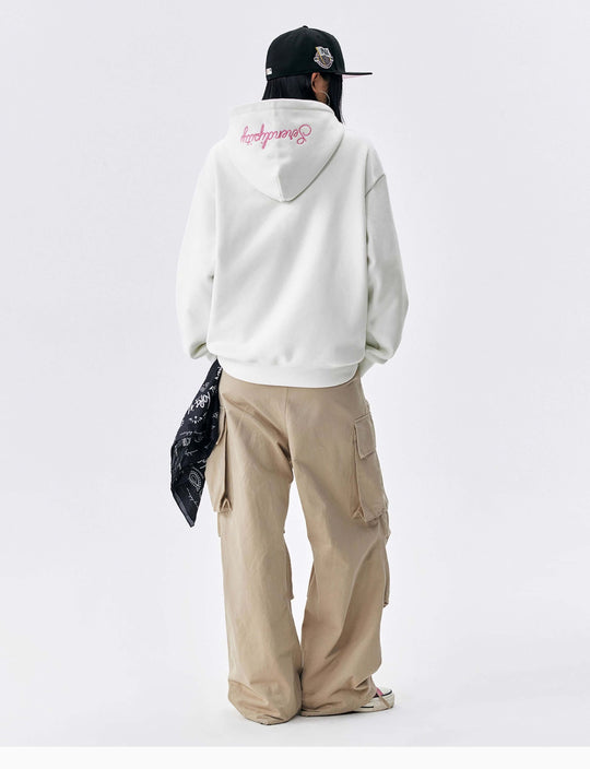 MEDM Basic One Point Embroidered Logo Oversized Hoodie | Face 3 Face