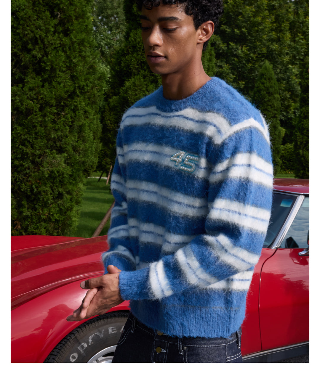 S45 Striped Pearl Brushed Knit Sweater | Face 3 Face
