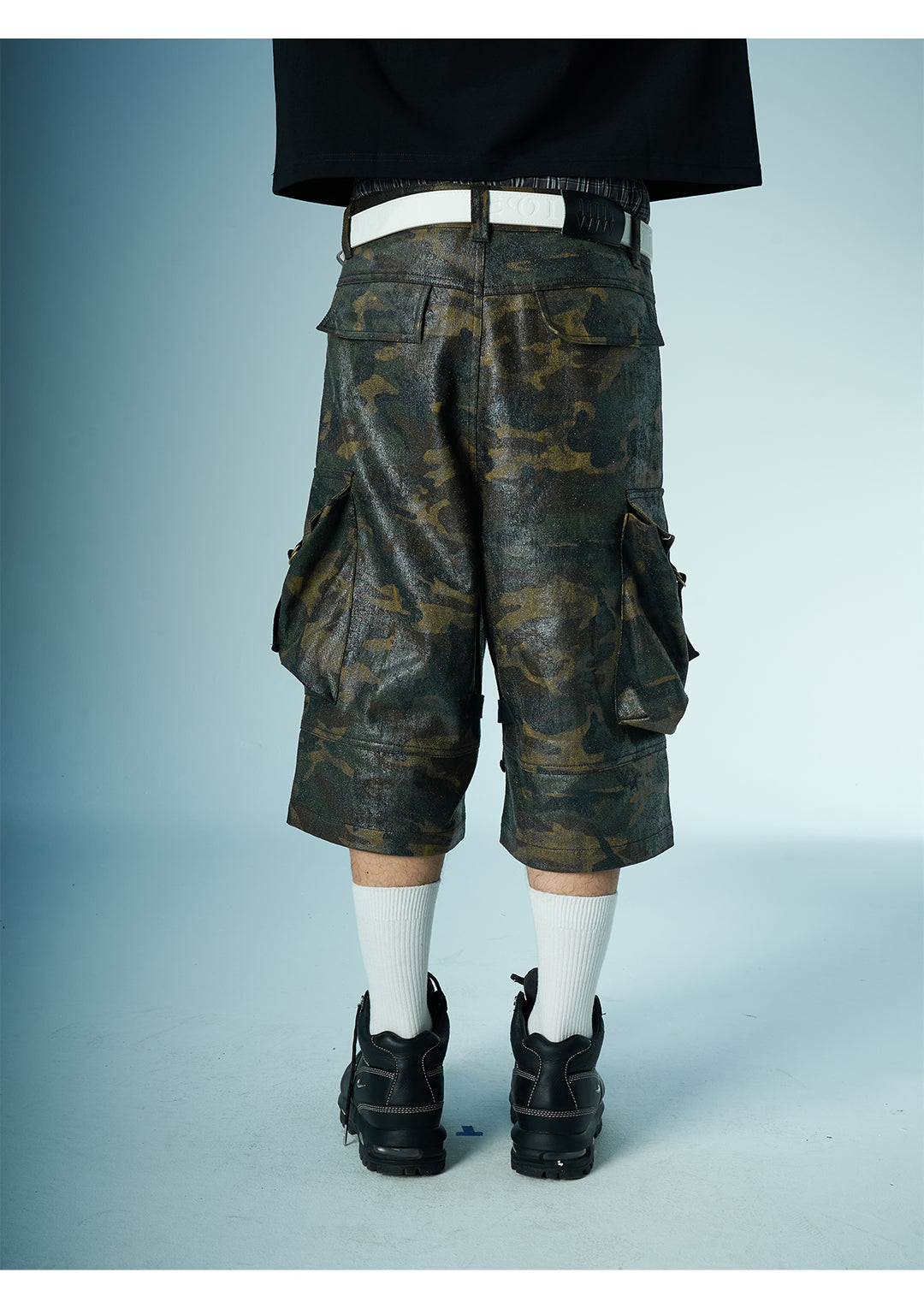 EVILKNIGHT(EK) Waxed Camo 3D Pocket Utility Cargo Shorts | Face 3 Face