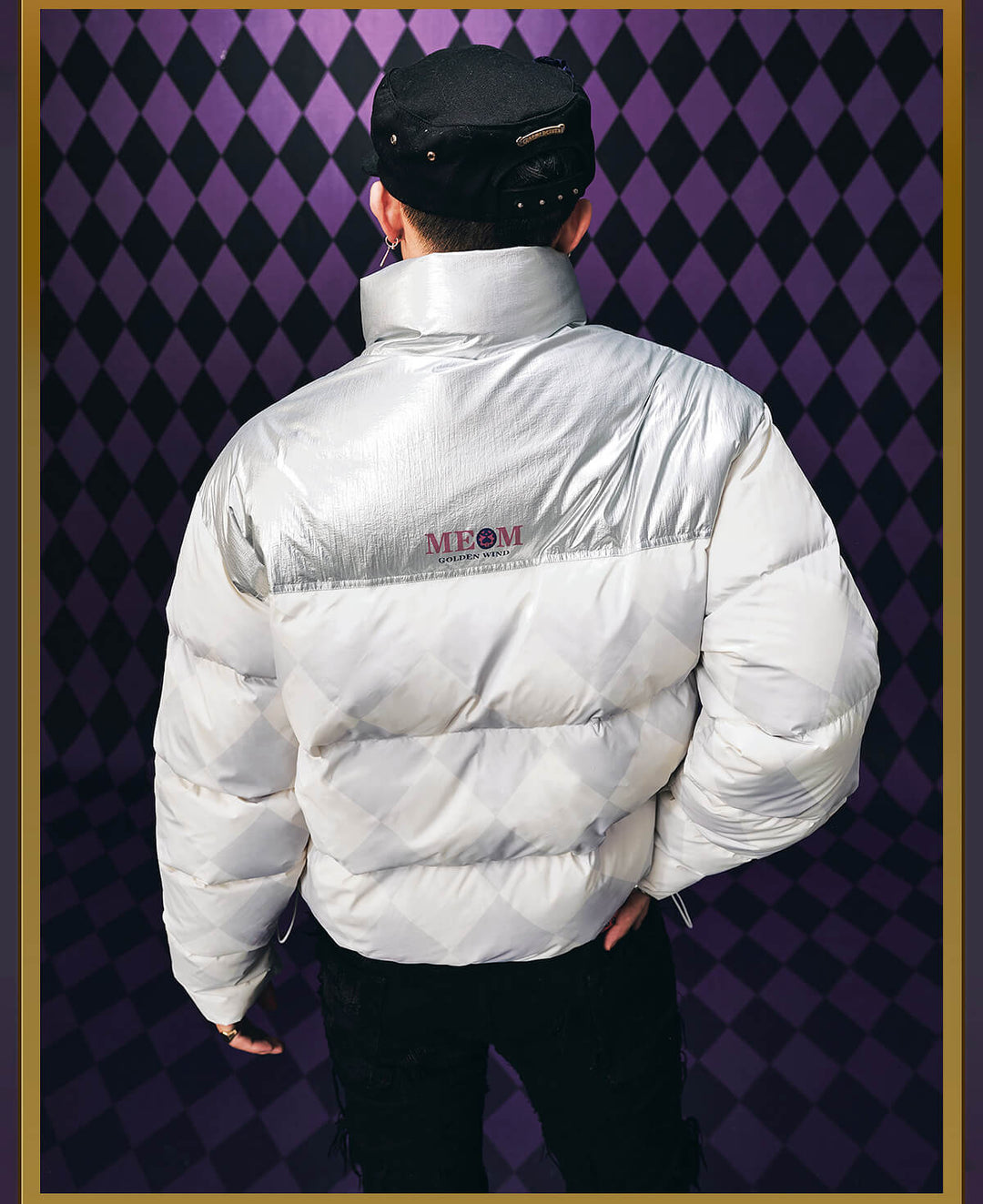 MEDM × JOJO Color Block Diamond Plaid Down Jacket | Face 3 Face