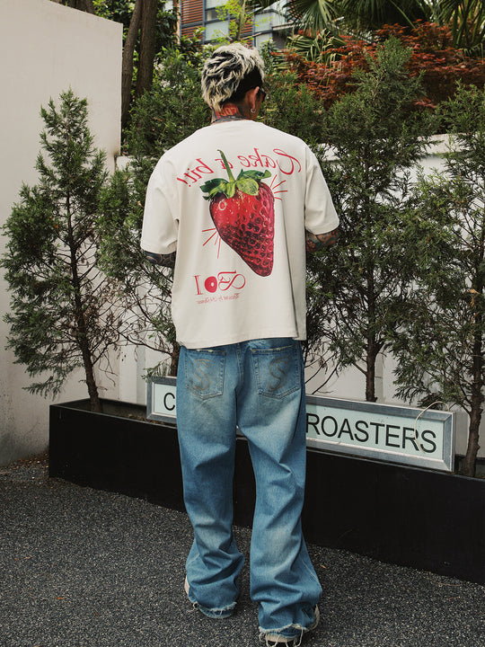 S45 Strawberry Fruit Print Tee | Face 3 Face