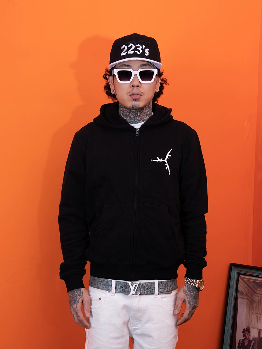 TGFCLUB 223 Embroidered Removable Zip Panel Hoodie | Face 3 Face