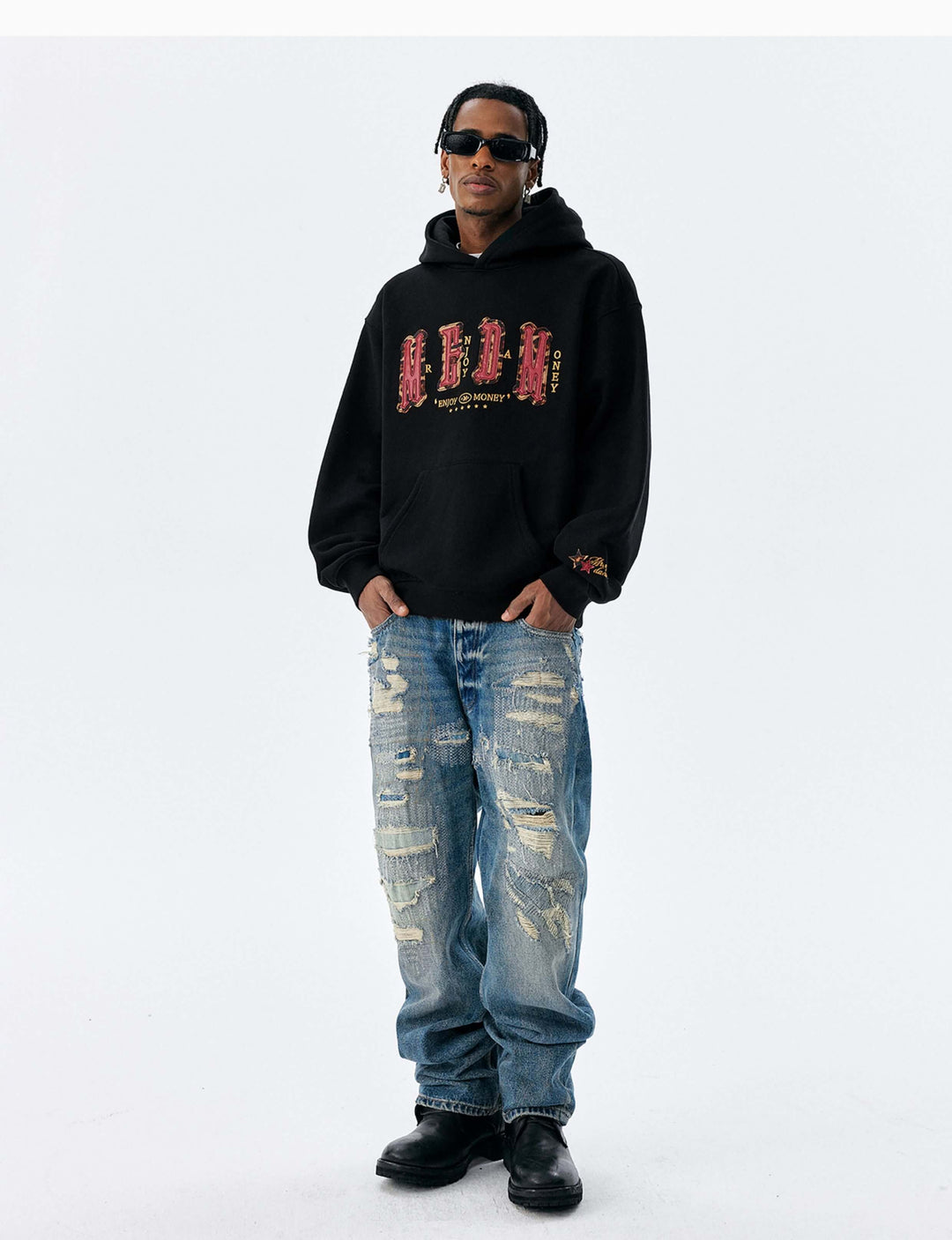 MEDM Animal Leather Logo Patch Hoodie | Face 3 Face