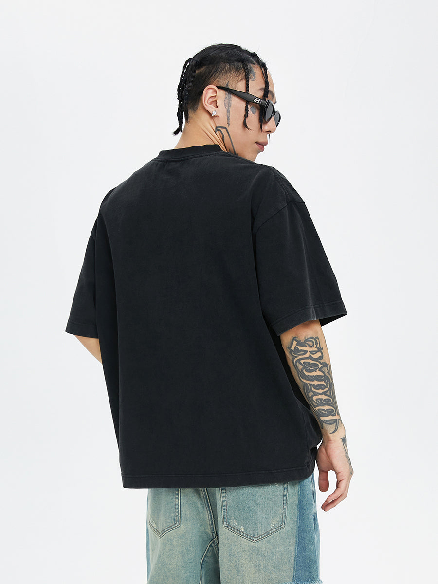 F2CE Heavy Washing Old Vintage Crush Printed Tee