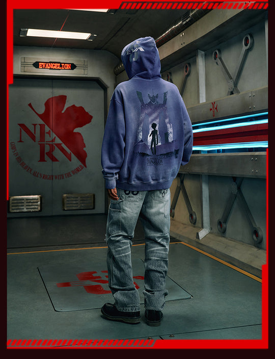 MEDM x EVA Evangelion Washed Zip-Up Hoodie | Face 3 Face