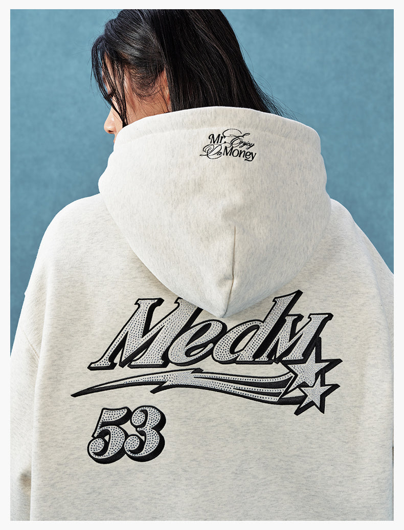 MEDM Rhinestone Star Logo Embroidered Hoodie | Face 3 Face