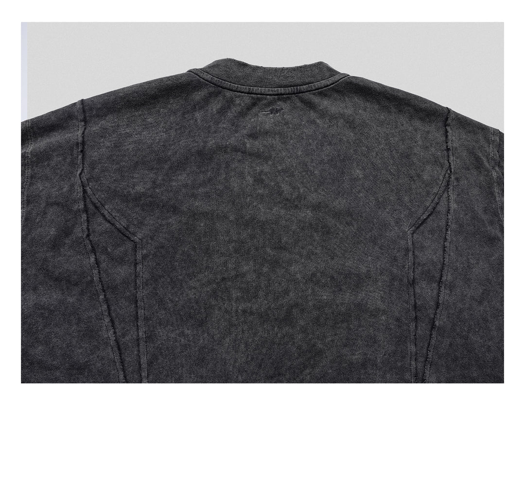 UNDERWATER Black Sand-Washed Faded Deconstructed Tee | Face 3 Face