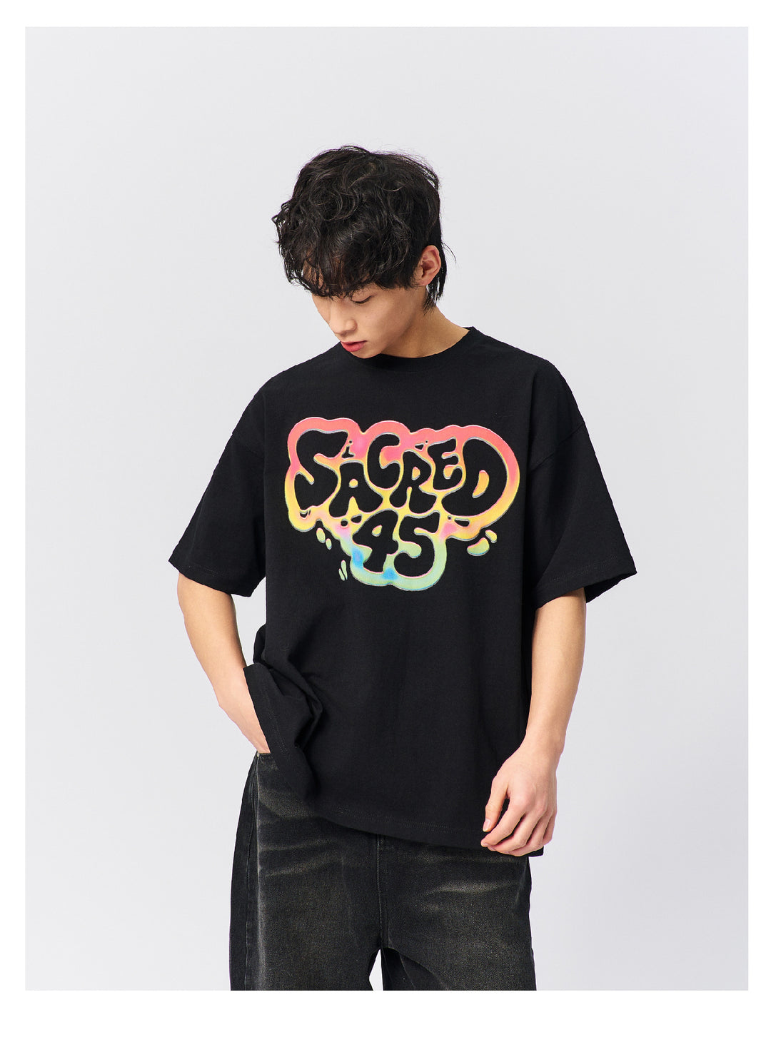 S45 Rainbow Gradient Logo Printed Tee | Face 3 Face