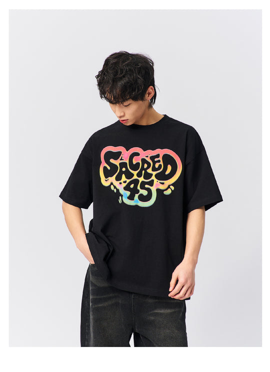 S45 Rainbow Gradient Logo Printed Tee | Face 3 Face
