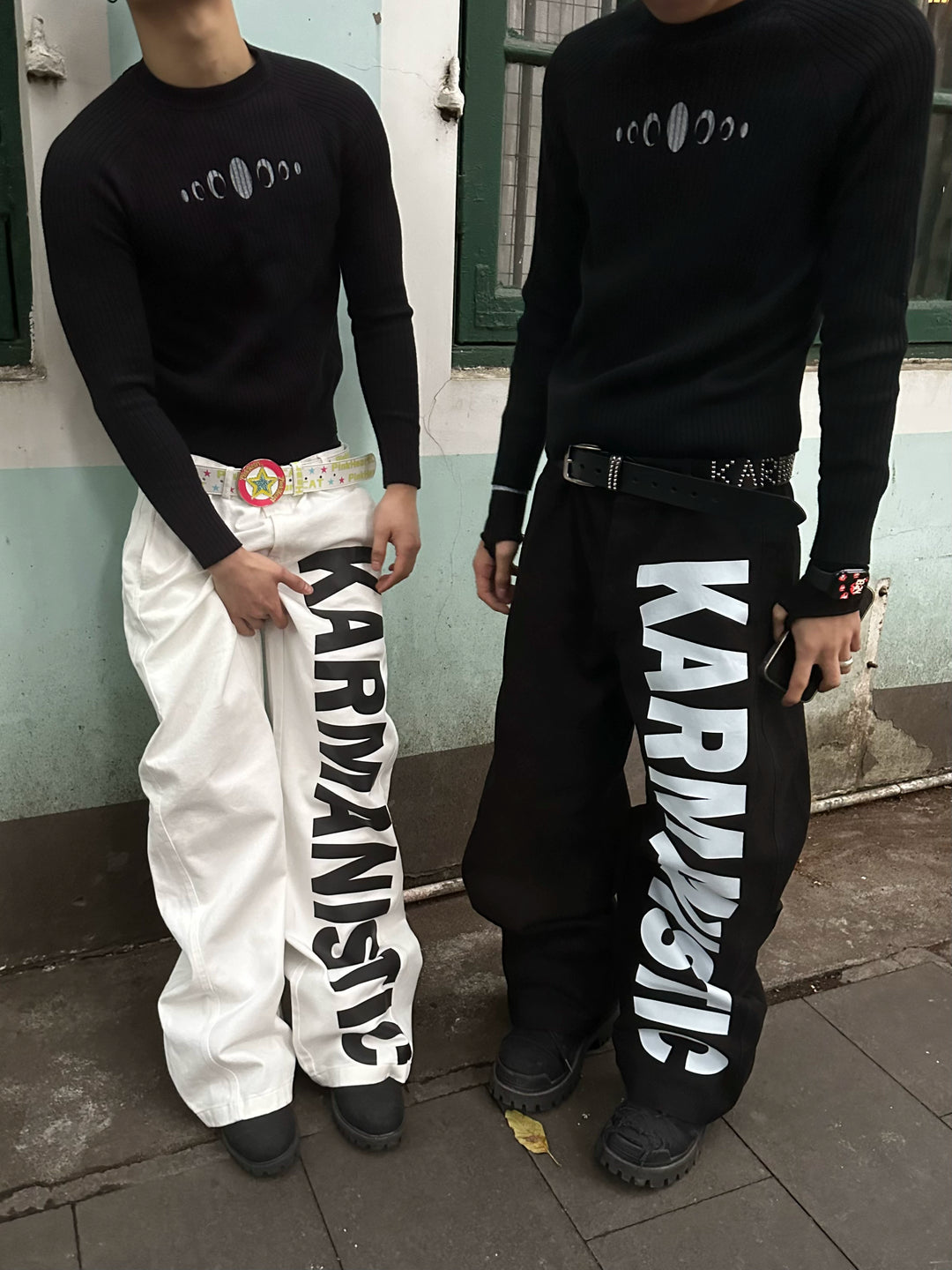 KARMANISTIC Logo Print Baggy Jeans | Face 3 Face